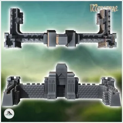 Medieval modular stone wall with large monumental carved door (14) - Medieval Gothic Feudal Old Archaic Saga 28mm 15mm RPG