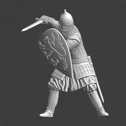 Medieval Ukrainian warrior - fighting with sword