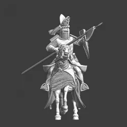 Medieval warrior bishop - mounted with lance