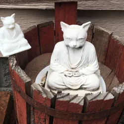 Meditating Cat Statue
