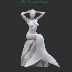 Mermaid sitting on rock  NSFW