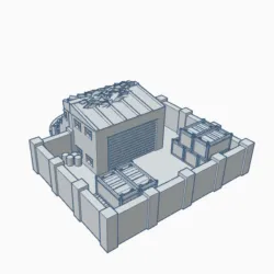 Modern Ruined Small Warehouse MR028