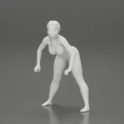 Naked girl riding standing up on a speeding jetski