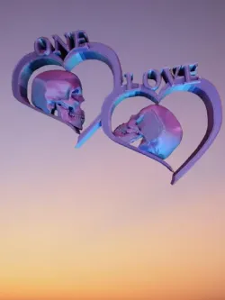 one love skull wall art