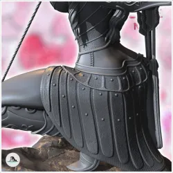 Sexy female archer crouching on stone in armor (9) - NSFW Girl Sexy Collectible Hentai RPG Hot Miniatures Female Tabletop