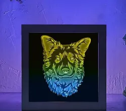 Sheep Dog Head Looking Straight light box