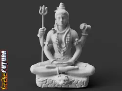 Shiva in Meditation on Tiger Skin