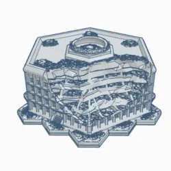 The Hexagon Ruined Supreme Military HQ with Hex Base MilRHB022