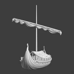 Viking ship model with tent/cover