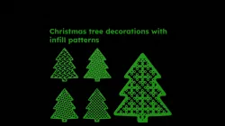 Christmas tree decorations with infill patterns (Pre-made stl files)