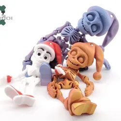 Cobotech Articulated Skelly Santa Ornament by Cobotech