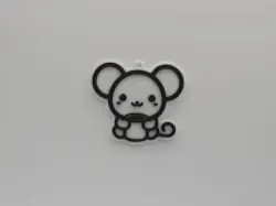 Cute Mouse Having Coffee keychain