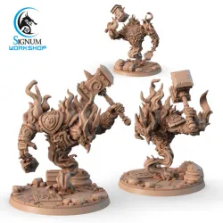 Firestorm Elemental with hammer
