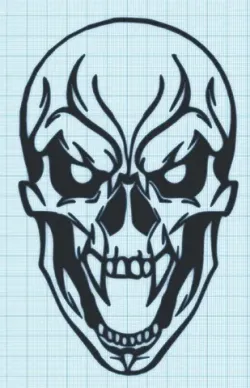 FLAME - SKULL -  WALL ART