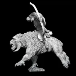 Gldn08: Geladan (Baboon man) Mounted Archer on Warbeest. Now Pre-Supported)