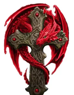 Litho Red Dragon Cross