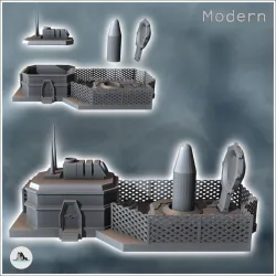 Modern missile launch complex with ballistic warhead and command post (9) - Modern WW2 WW1 World War Diaroma Wargaming RPG Mini Hobby