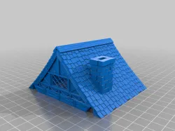 Modular tudor house with open windows