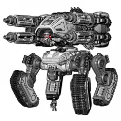 Project Gigante B - 28mm Heavy Fire Support Mech With Hybrid TreadLegs