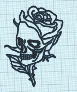 ROSE SKULL - WALL ART