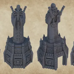 Statue of warden priest. Kickstarter campaign set.