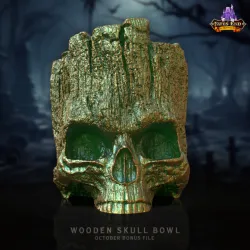 Wooden Skull Bowl - SUPPORT FREE!