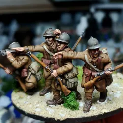 WW2 28mm 1940 french reserve NCO with rifles
