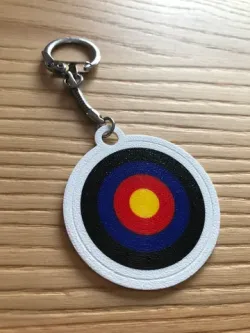 Archery target keychain (multi-material)