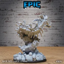 Bone Naga Swirl / Undead Swamp Snake / Evil Skelet Reptile / Serpentine Creature / Zombie Lizard / Skeleton Army / Graveyard Encounter