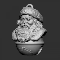 Christmas Classic Santa Sleigh Bell 3D Print-In-Place STL Model Tree Ornament Mantle Display