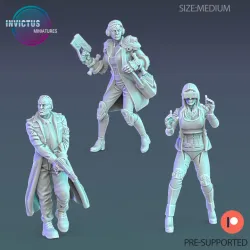 Cyberpunk City Set / Future AI Encounters / Cyber Machine & Robots Collection / Pre-Supported