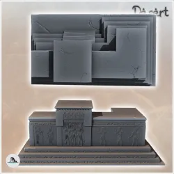Desert building with wide access staircase and columns (12) - Canyon Sandy Landscape 28mm 15mm RPG DND Nomad Desertland African