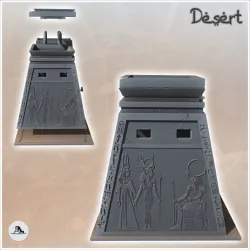 Egyptian Building with Central Access and Flat Roofs (4) - Canyon Sandy Landscape 28mm 15mm RPG DND Nomad Desertland African