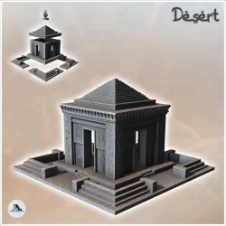 Egyptian Pointed Roof Temple with Platform (11) - Canyon Sandy Landscape 28mm 15mm RPG DND Nomad Desertland African