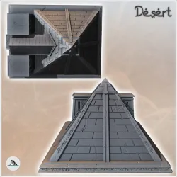 Egyptian Pyramid with Monumental Platform Entrance (2) - Canyon Sandy Landscape 28mm 15mm RPG DND Nomad Desertland African