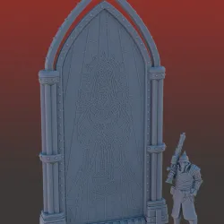 Gothic Stained glass walls. 3D printable terrain.