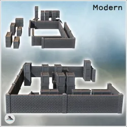 Industrial warehouse with brick walls and storage crates (3) - Modern WW2 WW1 World War Diaroma Wargaming RPG Mini Hobby