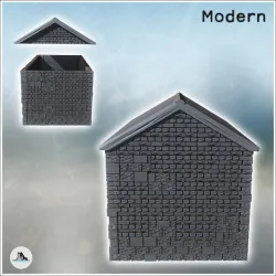 Large stone farm stable with a tin roof and wooden doors (3) - Modern WW2 WW1 World War Diaroma Wargaming RPG Mini Hobby