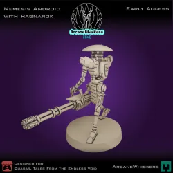 Nemesis combat android with Ragnarok Gatling gun