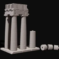Partenon columns - Scenery for wargames - Diormas - Railway