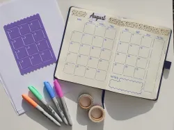 Planner calendar stencil (monthly overview)