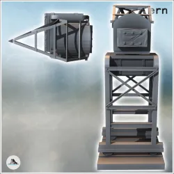 Port industrial crane for rail loading with control cabin at the top (18) - Modern WW2 WW1 World War Diaroma Wargaming RPG Mini Hobby