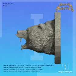 Pre-Supported Dire Bear Bust