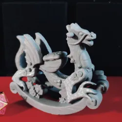 Rocking Green Wooden Dragon