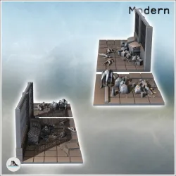 Scenes with apocalyptic zombies on urban streets with fences (3) - Medieval Gothic Feudal Old Archaic Saga 28mm 15mm RPG