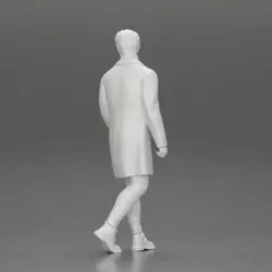 Stylish Man Walking Wearing Coat Over a Turtleneck