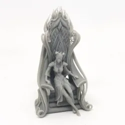 The Baroness | Seated Female Elf Noble on Throne | 2 Seperate Models Elf & Throne