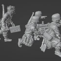 28mm German Fallschirmjager MMG (MG42 tripod) 1