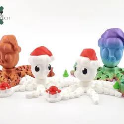 Cobotech Articulated Santa Octopus Ornament by Cobotech