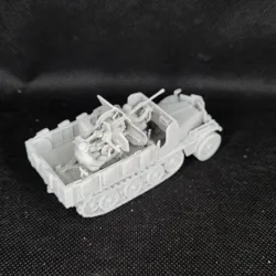 Half-track Sd.Kfz.10/5 with armor and 2 cm Flak 38 + Crewmen (Germany, WW2)